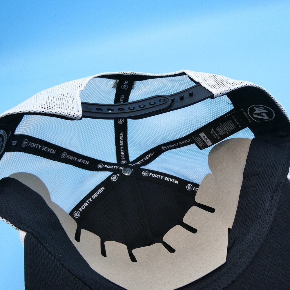 '47 Brand Hitch Hat Mens OSFA Boston Bruins Black White Mesh brrr° Cooling NHL - Picture 7 of 7